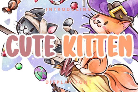 Cute Kitten: A Playful Display Font for Joyful Design Projects